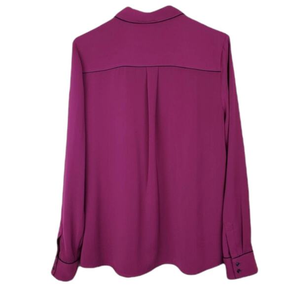 NWT Halogen Maroon Long Sleeve Button Down Top - Picture 2 of 8